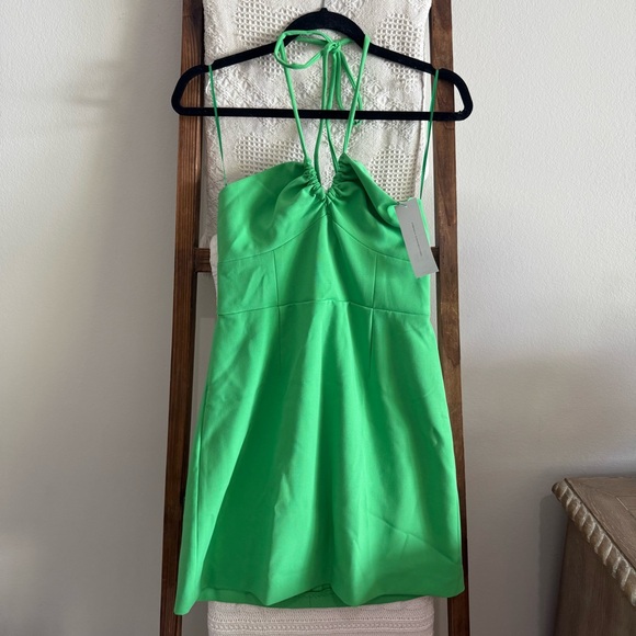 NWT French Connection Poise Green Whisper Ruth Strap Halter Mini Dress - Picture 1 of 6
